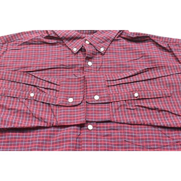 The Foundry Supply Co. Men's Red Plaid Button-Down Shirt Long Sleeve Size 2XLT - Picture 8 of 8